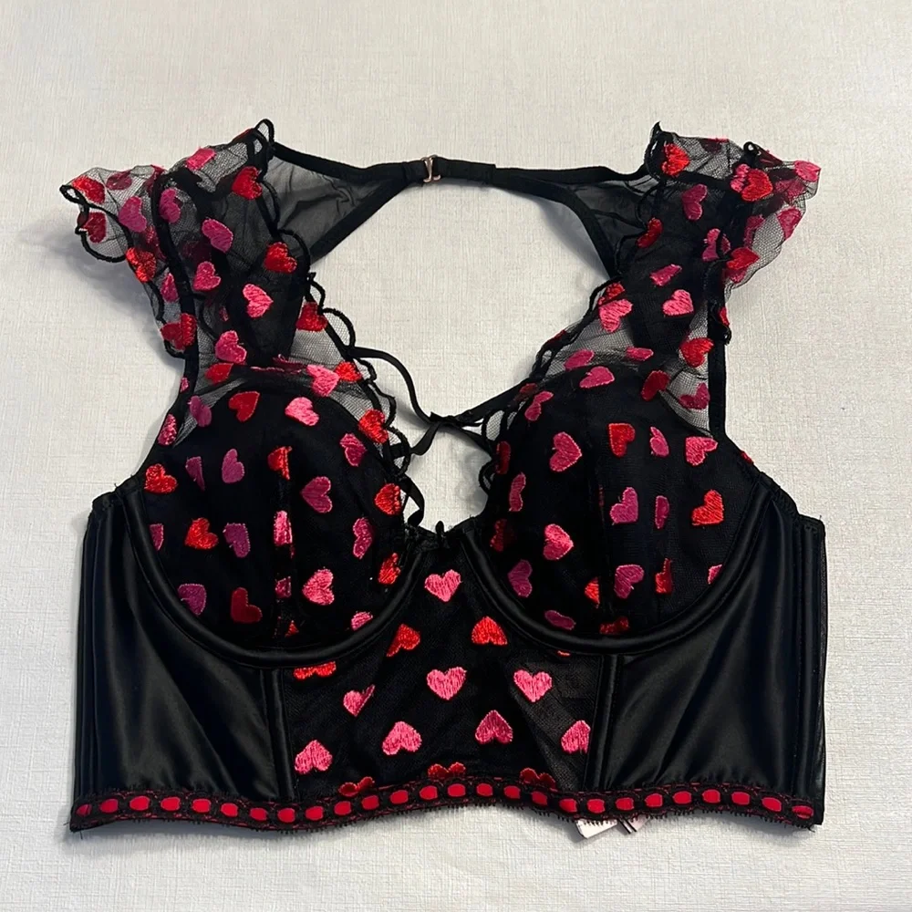 NWT Victoria’s Secret DREAM ANGELS Lightly Lined Heart Embroidery Corset - Picture 3 of 7